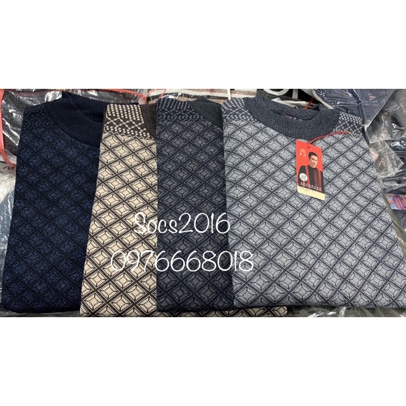 Áo len nam hoạ tiết dài tay cho bố