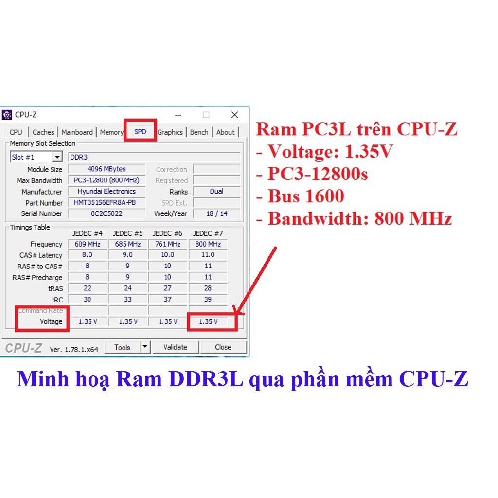 Ram Laptop 4Gb PC3L bus 1600 tháo máy bảo hành uy tín