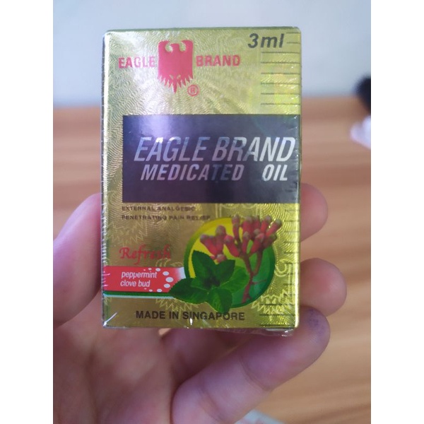 Dầu gió Con Ó vàng Singapore Eagle Medicated Oil Refresh 24ml, 3ml