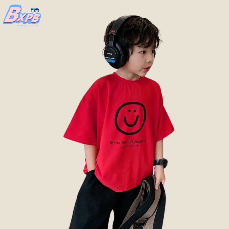 Áo thun BXPB từ cotton tay lửng in họa tiết thời trang cho bé trai từ 3-15 tuổi