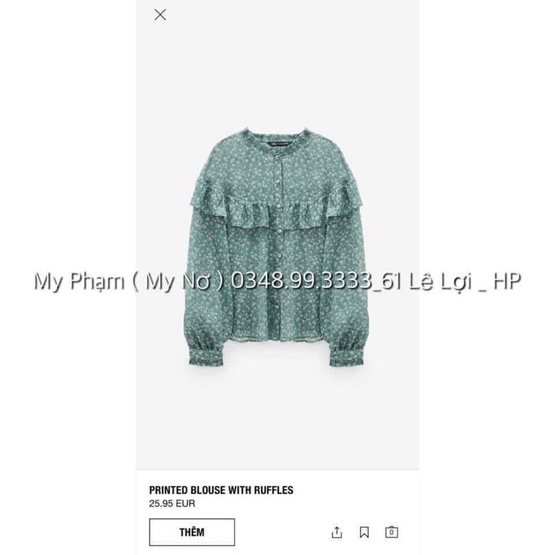 [FREESHIP - HÀNG LOẠI 1] ÁO SƠ MI HOA XANH VIỀN BÈO SIÊU XINH