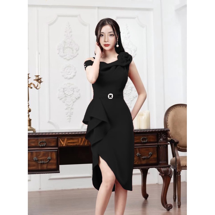 Đầm Ôm Body Bông Vai Cao Cấp