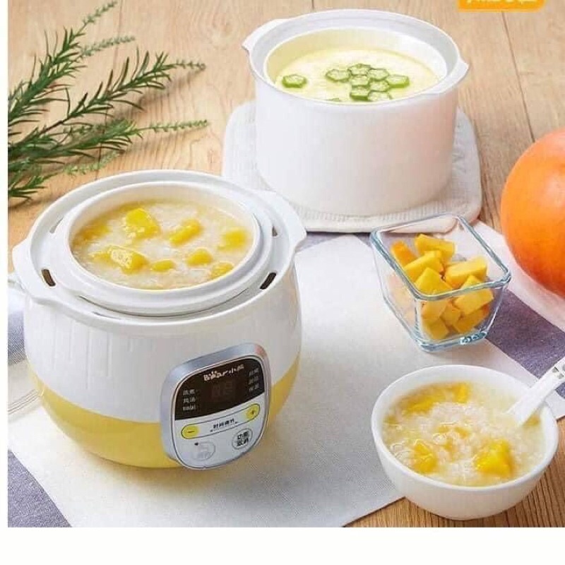 Nồi nấu cháo chậm Bear dung tích 0,8L và 1,6L