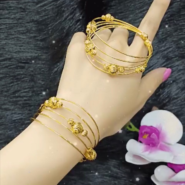 Vòng tay kiểu cao cấp dát vàng 18k mẫu mới