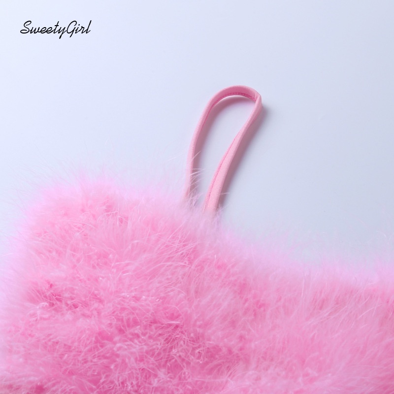 Áo Tank Top Lông Thú Màu Trơn Ôm Dáng Thời Trang Cho Nữ