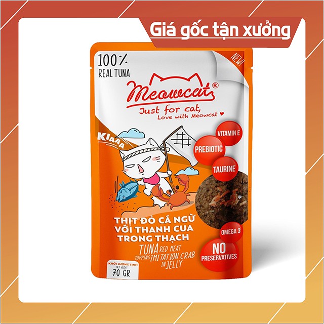 Thức Ăn Ướt Pate Meowcat 70G Cho Mèo Dạng Thạch Thơm Ngon Tuyệt Vời Mix Các Vị - Bobo Pet Shop Hà Nội