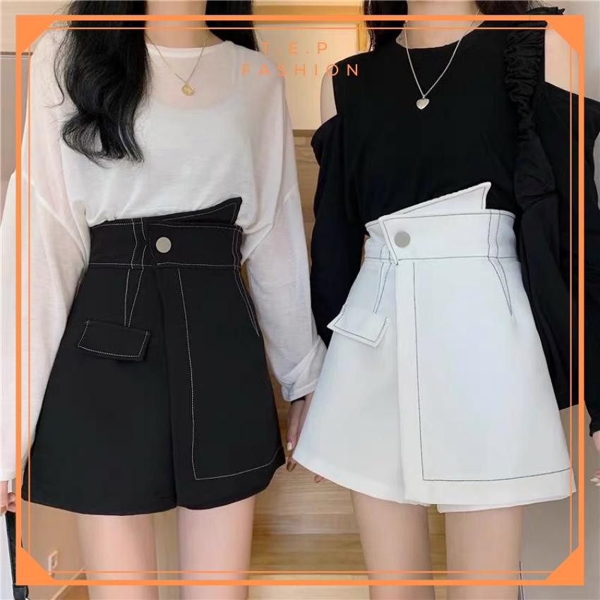 Quần Váy Nữ Cạp Cao Chỉ Nổi Tep Fashion - QV101