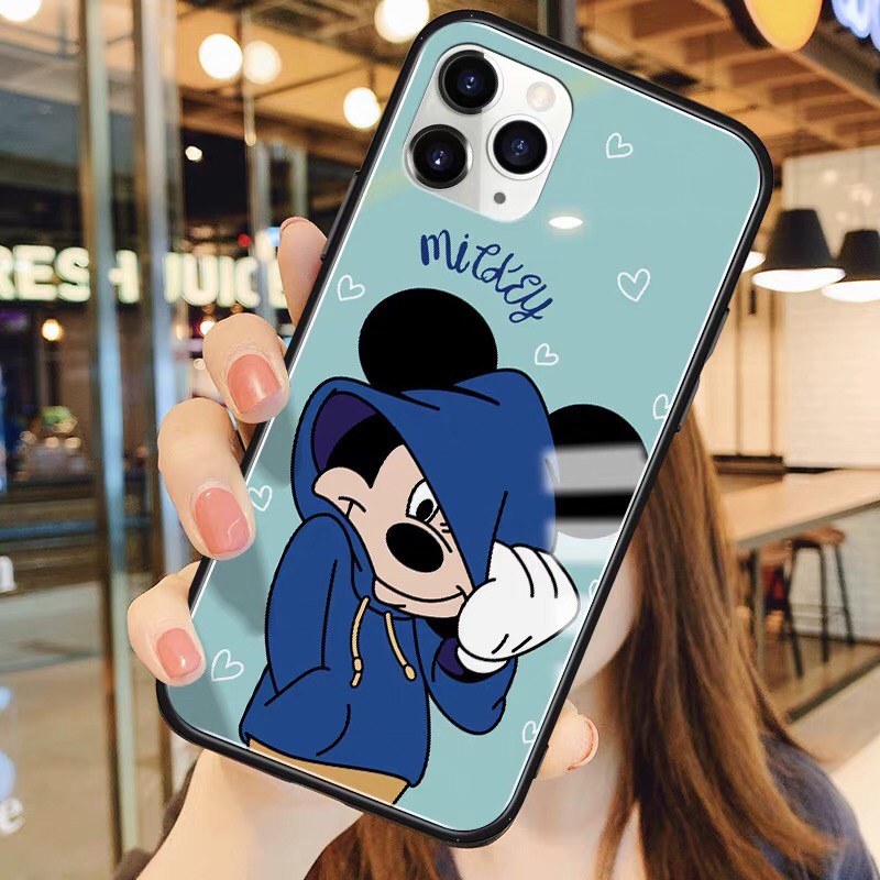 Ốp lưng iphone kính cặp đôi tình yêu mickey case 14plus 14 pro max 13 12 promax 11 mini 6 6s 7 8 plus x xr xs Se
