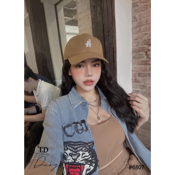 Áo sơmi jean thêu hổ ngắn tay hàng QCL1