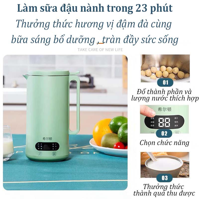 MÁY LÀM SỮA HẠT MINI BROWTON - Máy Xay Nấu Đa Năng -Sữa Hạt, Sữa Đậu Nành Dung tích 350ml NC101