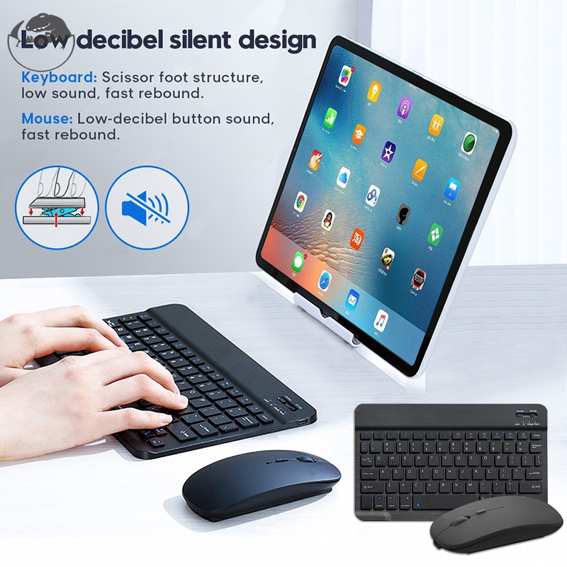 Bộ bàn phím và chuột không dây kết nối Bluetooth cho IOS Android Phone Tablet