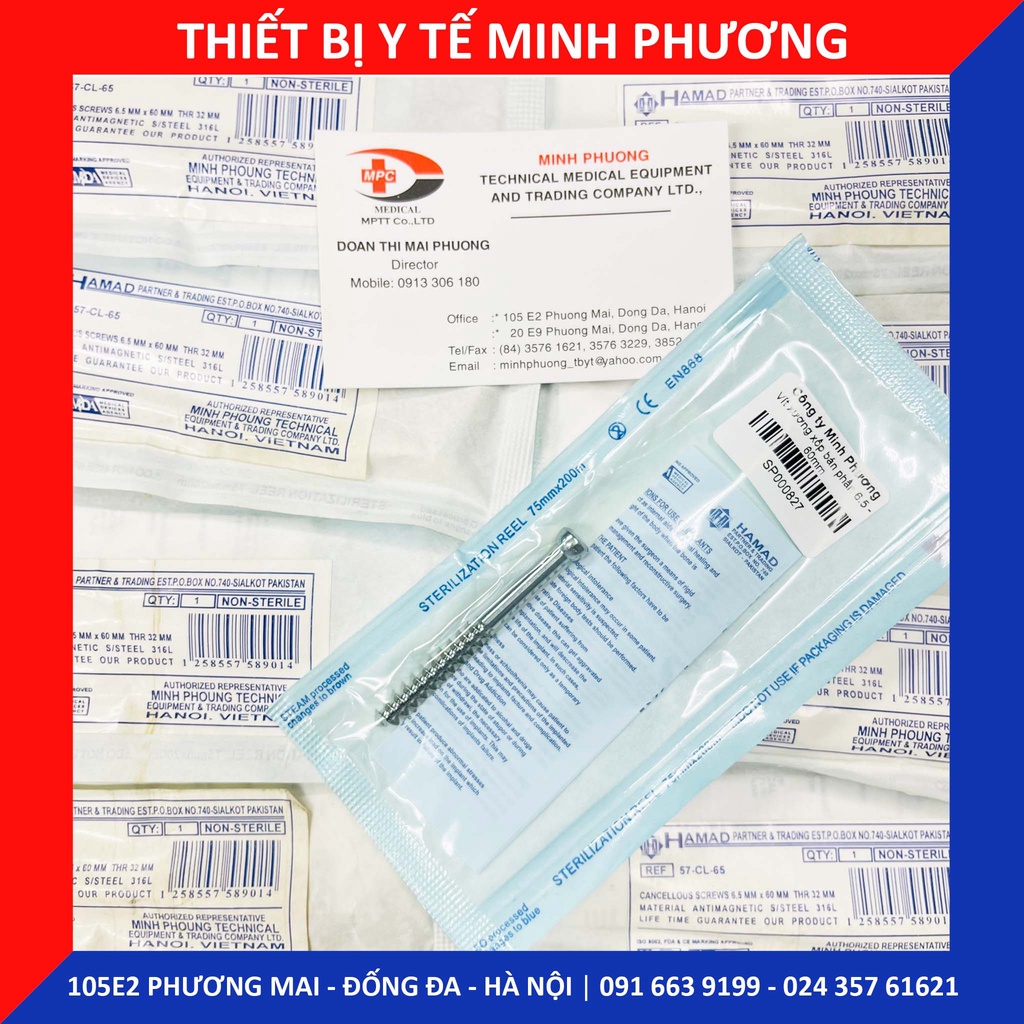 Vít xương xốp bán phần 6.5 các cỡ