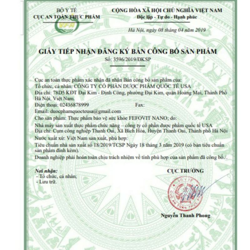 Viên bổ sung sắt Fefovit Nano cho trường hợp thiếu máu, thiếu sắt. Hộp 100 viên