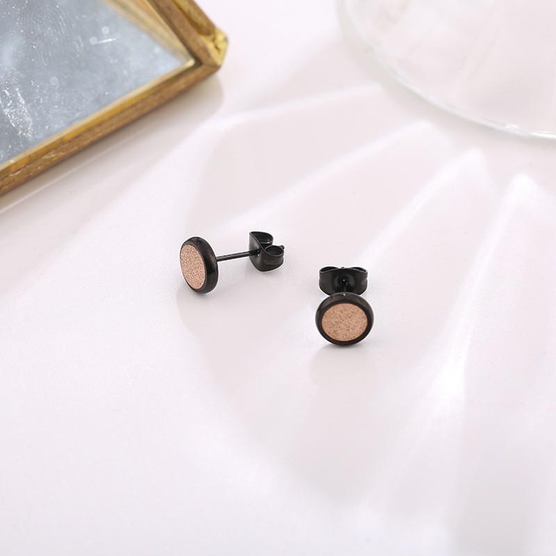 Bông Tai Mạ Vàng Hồng 18K Hình Chữ H / Ngôi Sao / Hoa Trà Đơn Giản Phong Cách Hàn Quốc Dễ Phối Đồ