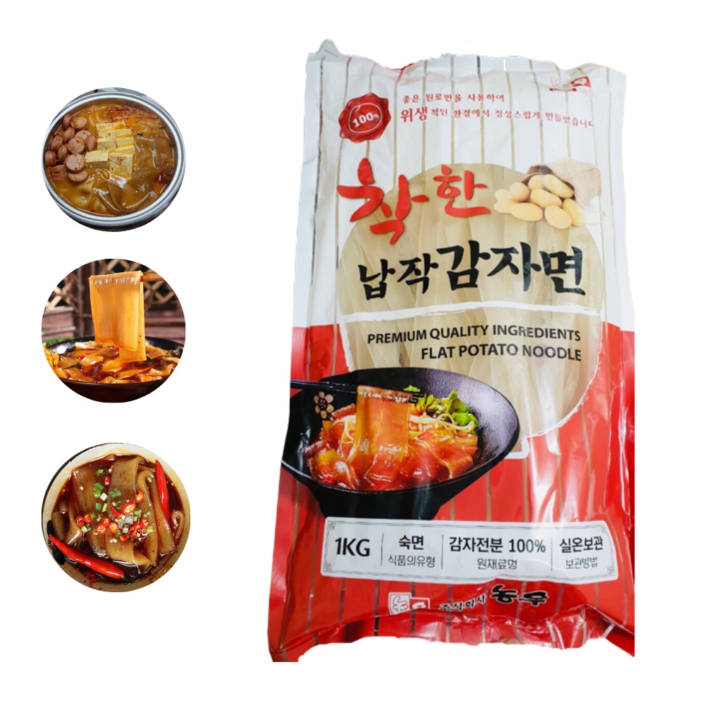 Túi 1KG Miến Dẹt Khoai Tây Hàn Quốc - Dùng Được Cho Người Ăn Kiêng, Ăn Chay, Giảm Cân - Chuẩn Hàn
