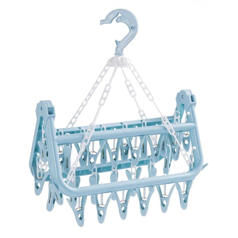 Móc chùm phơi quần áo, đồ baby, tã, đồ nhỏ 32 kẹp tiện dụng dành cho gia đình
