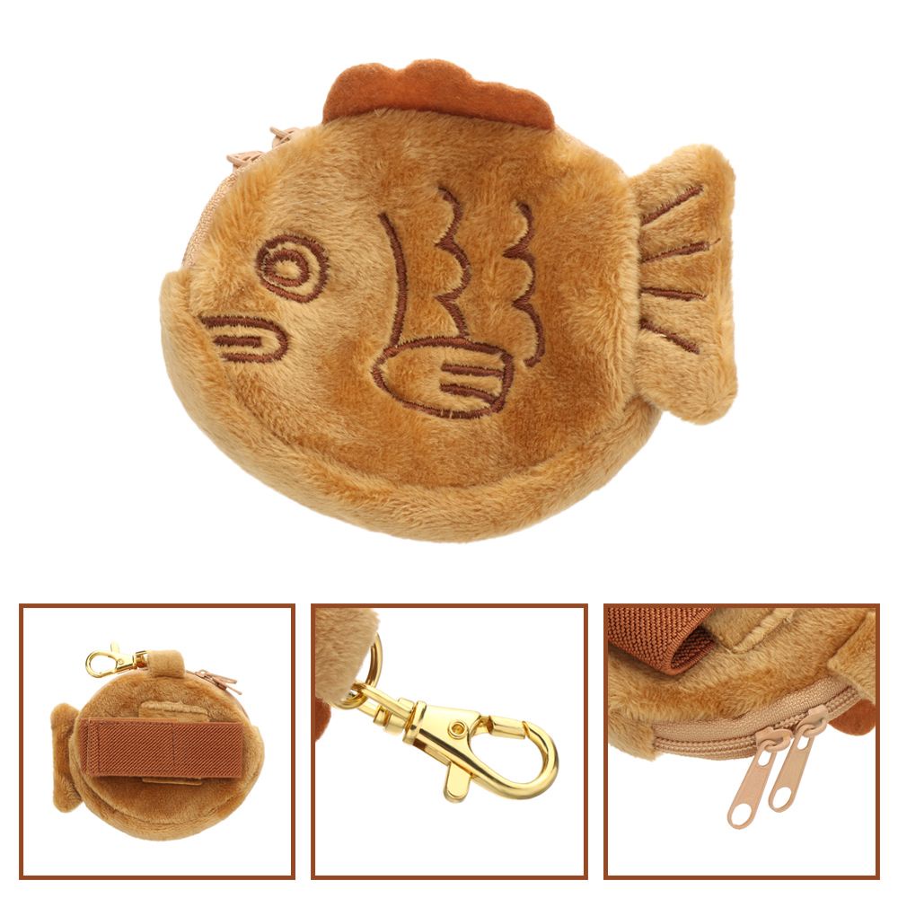 Ví đựng tiền và son hình con cá nhồi bông kích thước nhỏ có móc gắn balo dễ thương cho nữ