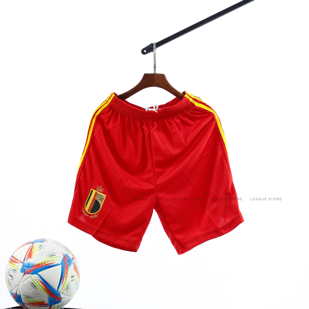 Đồ đá bóng tuyển Bỉ Leaguestore - bộ quần áo đá bóng bỉ sân nhà màu đỏ set thể thao nam tay ngắn form âu
