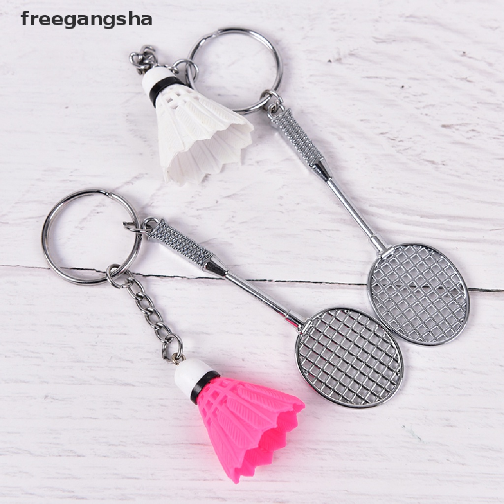 [FREG] mini Badminton racket ball sports keyring keychain holder bag pendant charm FDH