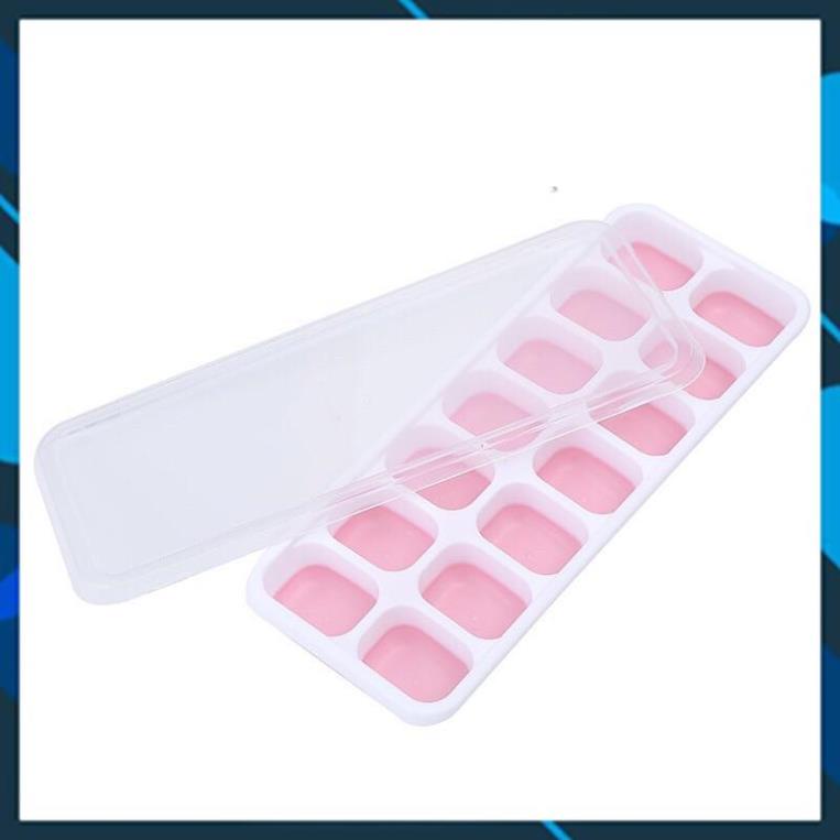 Khay trữ đông silicon có nắp đậy tiện lợi, bảo quản thức ăn và dùng làm đá ( freeshio extra )