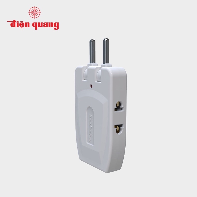 Ổ cắm xoay 180 độ  gấp gọn Điện Quang ESK RT W3 3 lỗ cắm - ổ cắm du lịch màu trắng