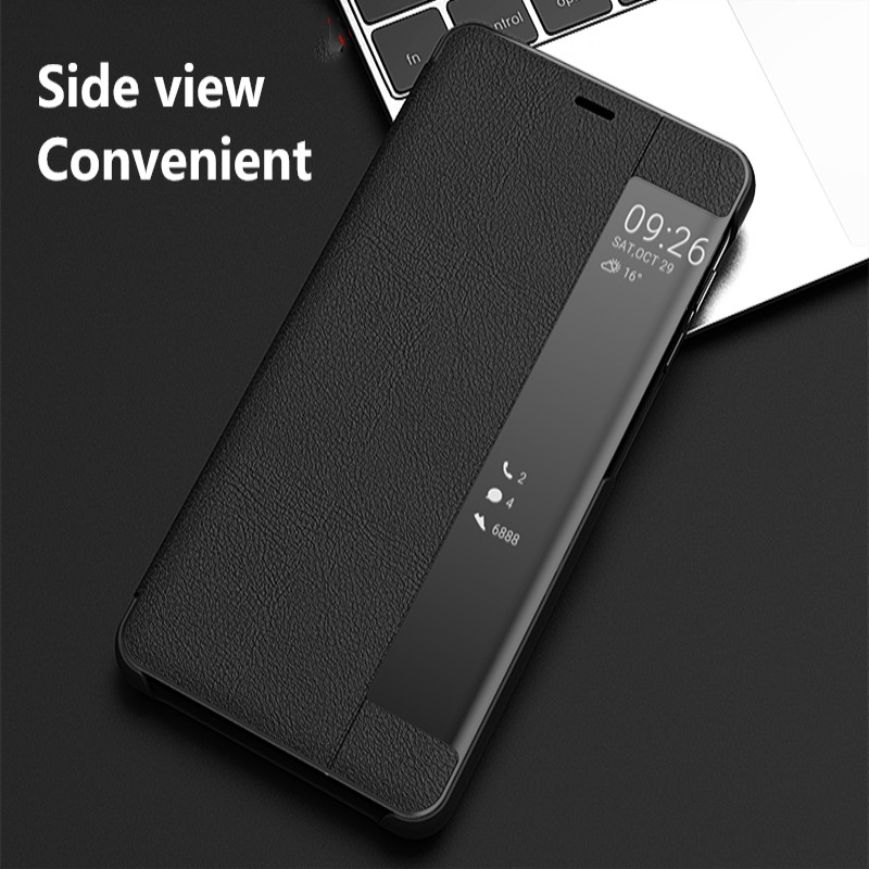 Bao da điện thoại PU phối mặt kính thông minh dành cho Samsung Galaxy S7 Edge S8 S9 S10 Plus Note 8 9 10 | BigBuy360 - bigbuy360.vn