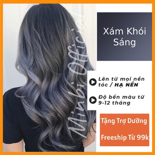 thuốc nhuộm tóc xám khói sáng+tặng kèm trợ dưỡng - Minbi Official