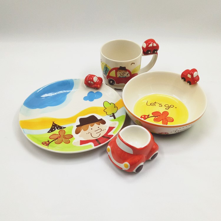 Set bát ăn hình ô tô ngộ nghĩnh cho bé yêu - hàng nhập khẩu cao cấp