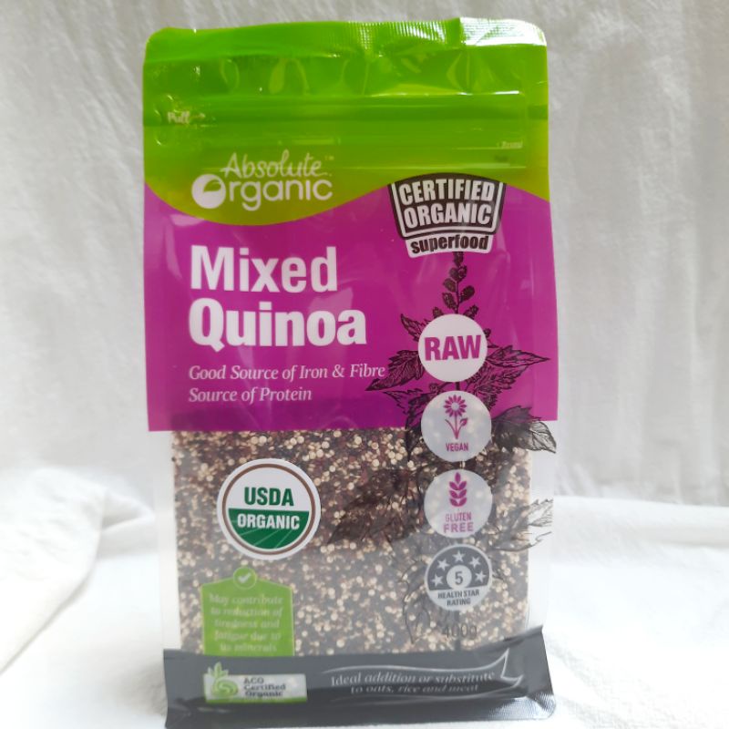 Hạt diêm mạch Quinoa Mix Absolute Organic, Úc, 400gram