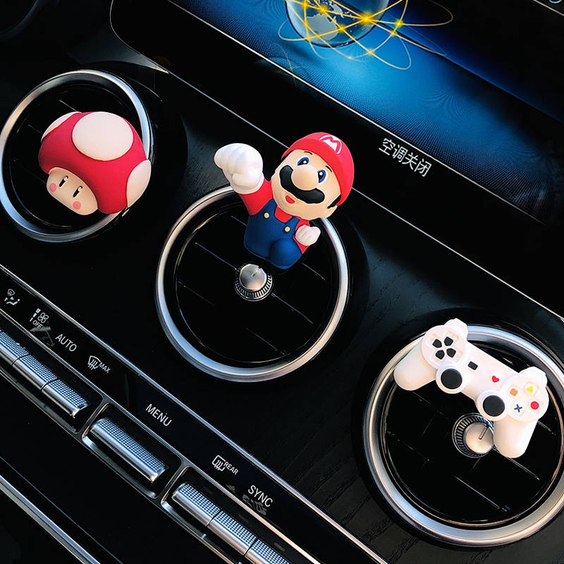 Car Aromatherapy Cute Mario Fragrant Stone Car Air Conditioning Air Outlet Car Perfume Decoration All Products Female car accessories aV2G