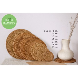 Đế ly, lót nồi, kê lọ hoa...hàng thủ công mây tre đan