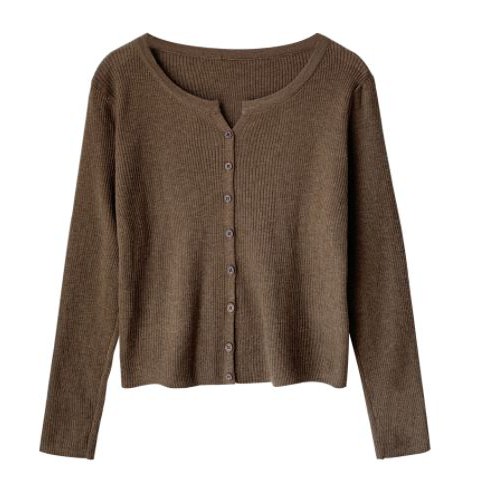 SẴN Áo Khoác Len Mỏng Dài Tay Áo Len Gân Phong Cách Thời Trang Nữ