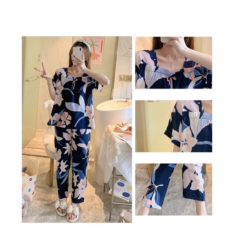 Bộ Lanh Mát Mặc hè SAQ283 Không Mặc Bầu