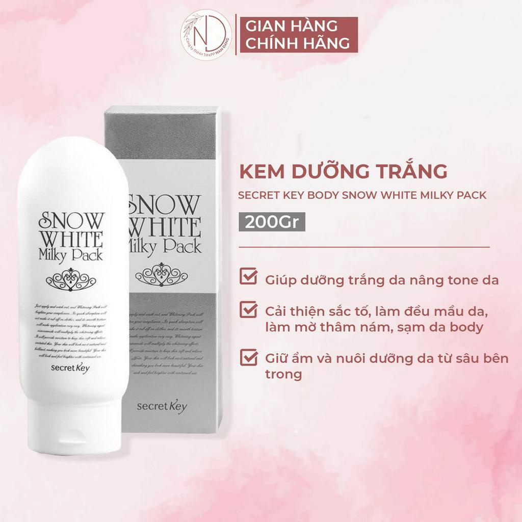 Kem dưỡng body Secret Key Snow White Milky Pack 200g trắng sáng da