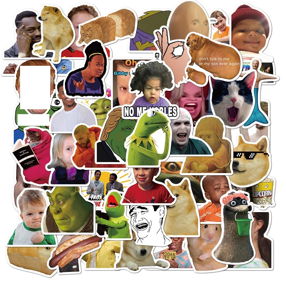 Bộ 50 Miếng Dán Hoạt Hình Chống Nước Trang Trí Ván Trượt