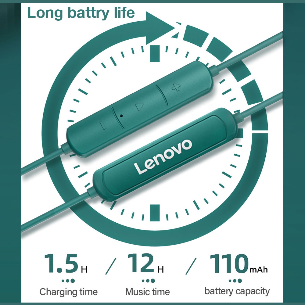 Tai nghe không dây Lenovo SH1 IPX5 thiết kế đeo cổ từ tính chống thấm nước có micro