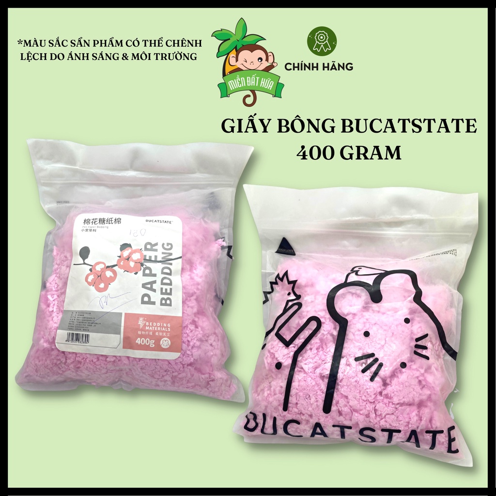 Lót chuồng Hamster - Giấy bông chính hãng Bucatstate đủ màu 400 gram cho hamster
