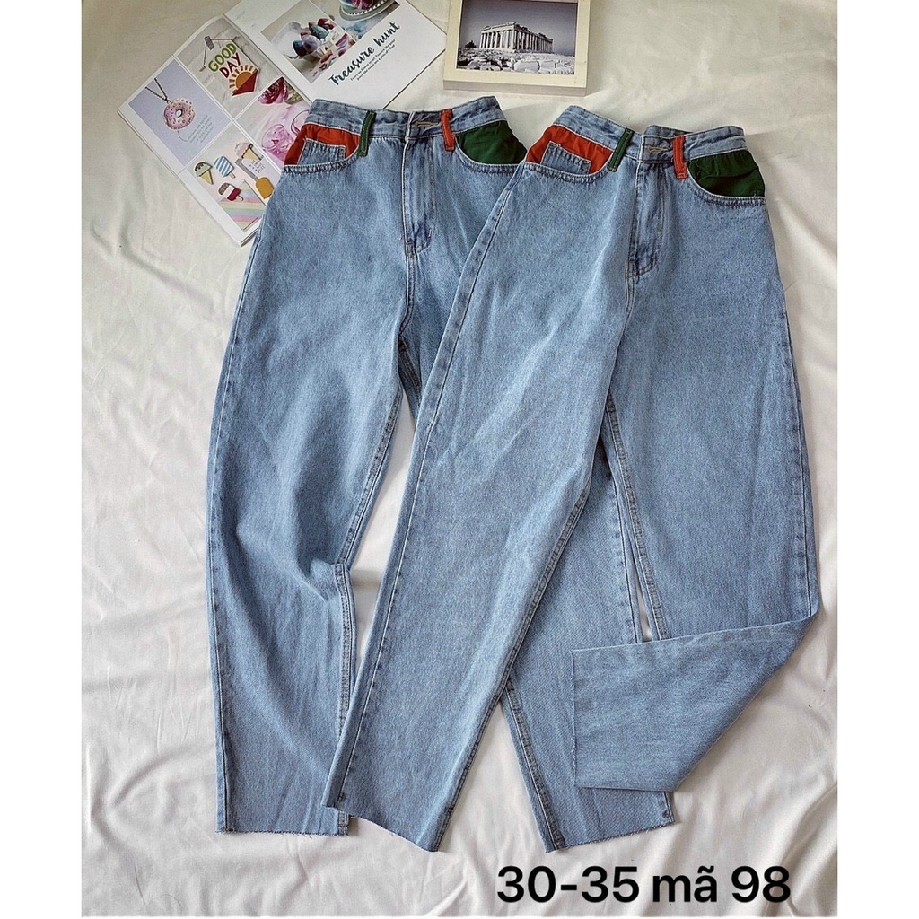 Quần Jean Baggy Túi Màu Size To (60-85kg)