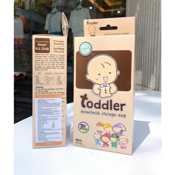 Tặng viết Note - Hộp 28 Túi trữ sữa mẹ 150ml Toddler Thái Lan