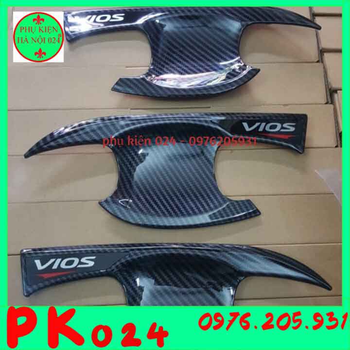 [Vios 2019 2020] Bộ Ốp Tay Nắm Hõm Cửa Vios 2019 2020 Vân Cacbon