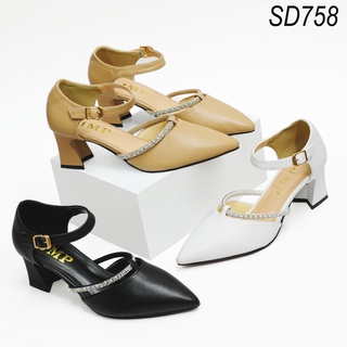 Giày sandal cao gót mũi nhọn phối quai đính đá - sd758 - jmp