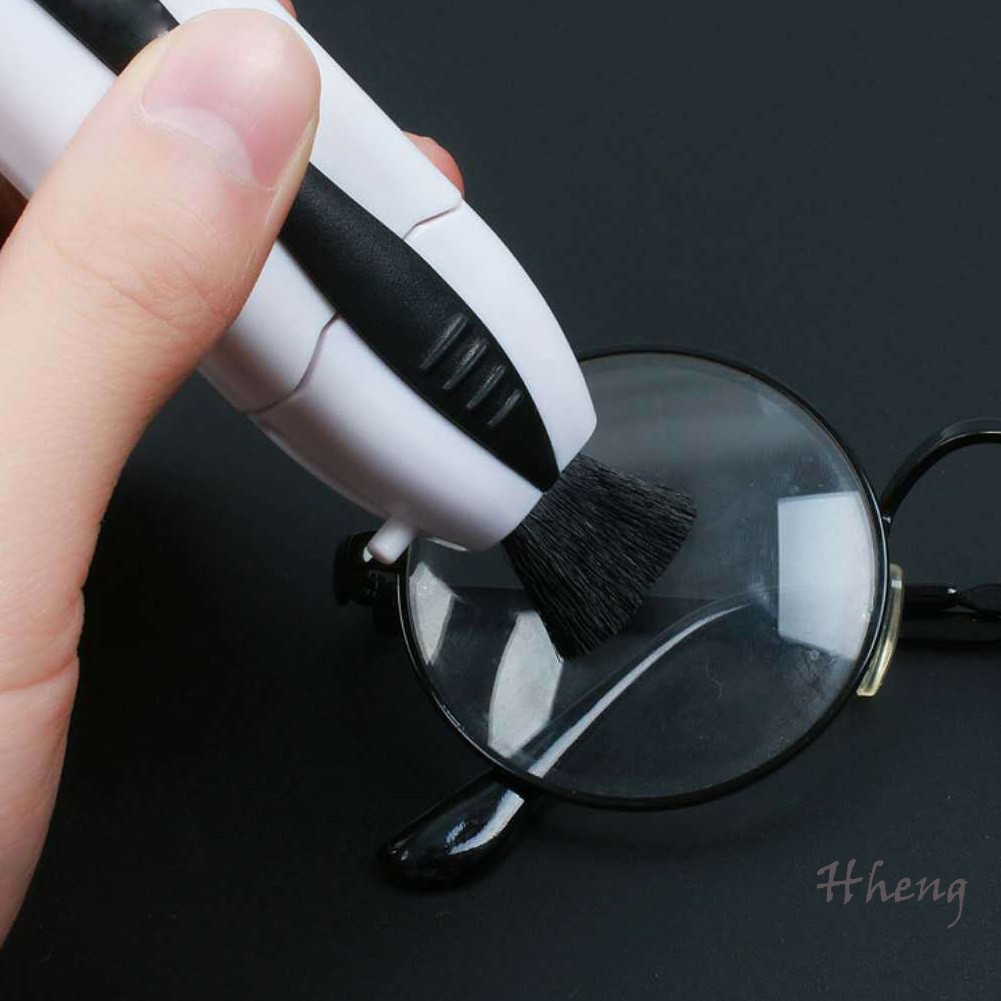 2 In 1 Portable Glasses Cleaner Brush Eyeglass Lens Cleaner Efficient Durable Carbon Microfiber 