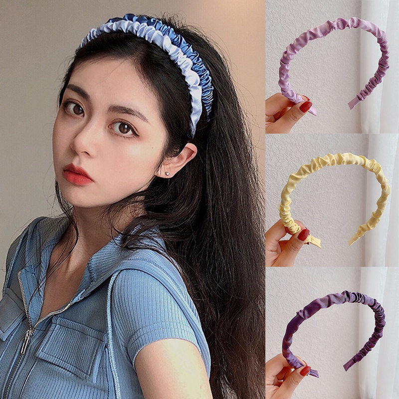 Băng Đô Cài Tóc Chống Trượt Màu Trơn Thời Trang Mùa Hè Dễ Thương