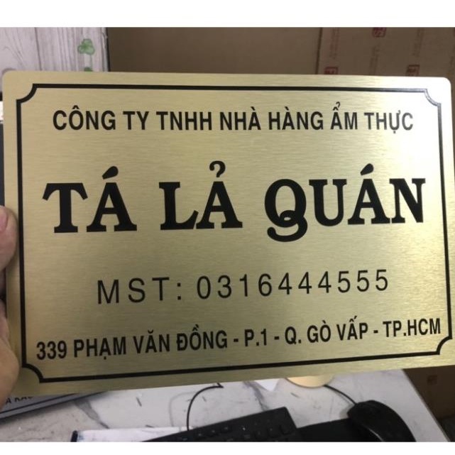 Biển bảng công ty - Biển bảng số nhà bằng Alu màu vàng và màu bạc