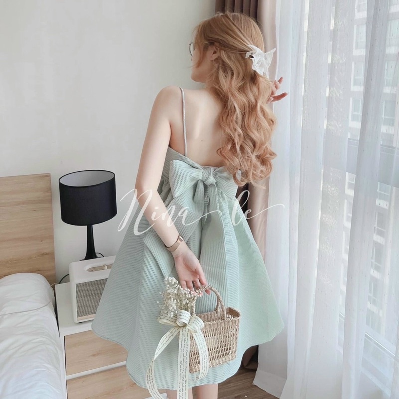 ĐẦM BBD 2 DÂY NƠ LƯNG NHIỀU MÀU - HÌNH THẬT