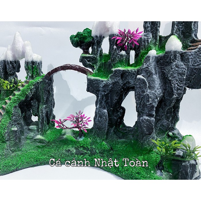 TIỂU CẢNH TRANG TRÍ HỒ CÁ NON BỘ 37x13x35cm