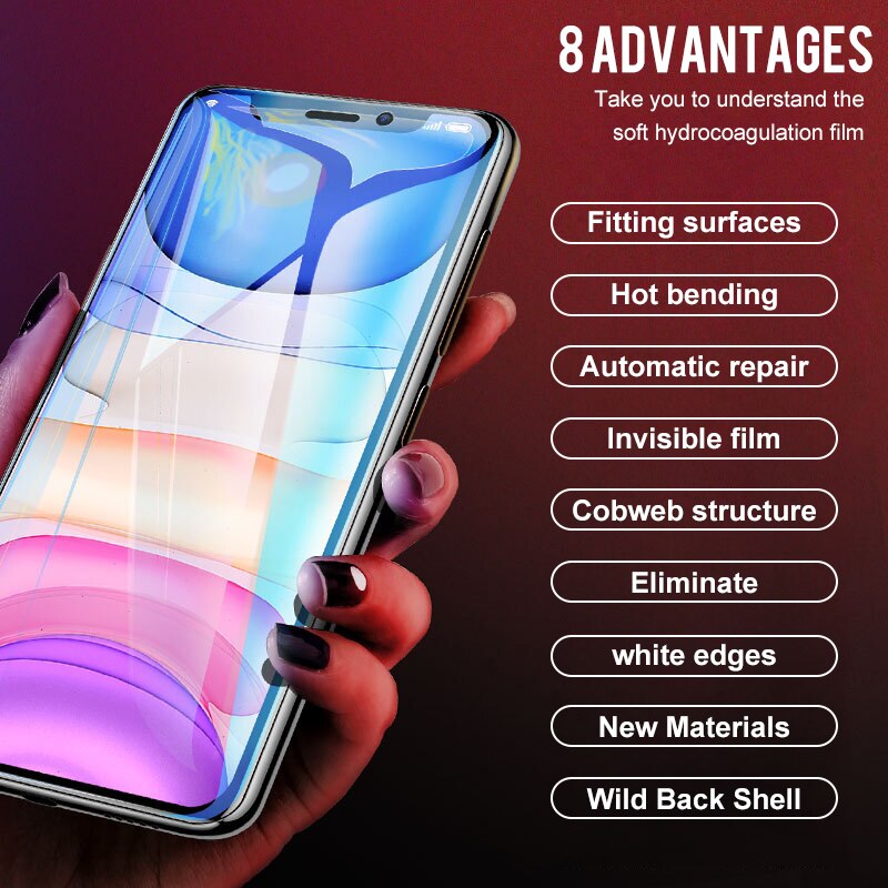 Miếng dán hydrogel mềm 30D bảo vệ màn hình cho iPhone 7 8 Plus 6 6s Plus X XS XR XS Max 11 Pro Max