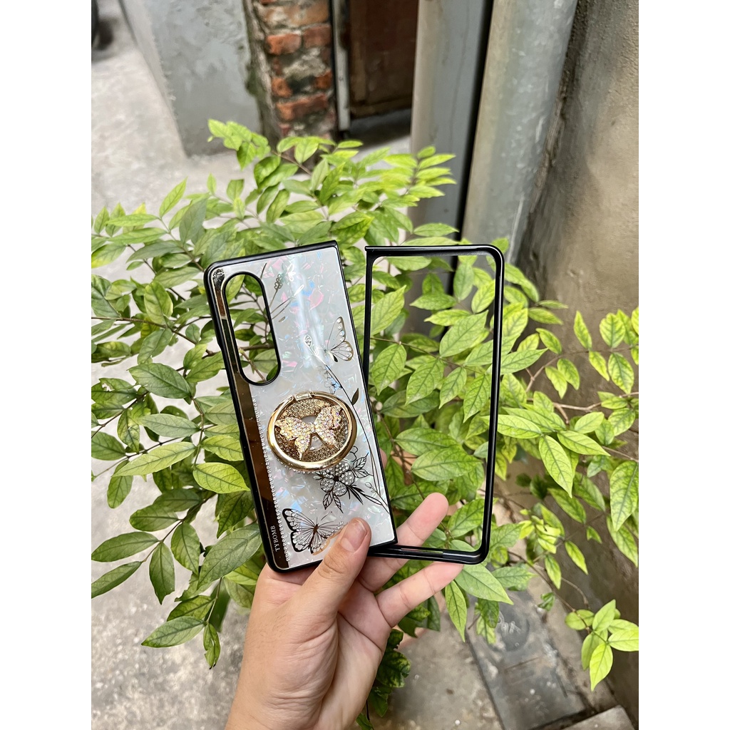 CHÍNH HÃNGỐp hãng TYBOMB BƯỚM ĐÁ KÈM IRING lưng gương kính SAMSUNG ZFOLD Z FOLD ZFLIP FLIP 4 3