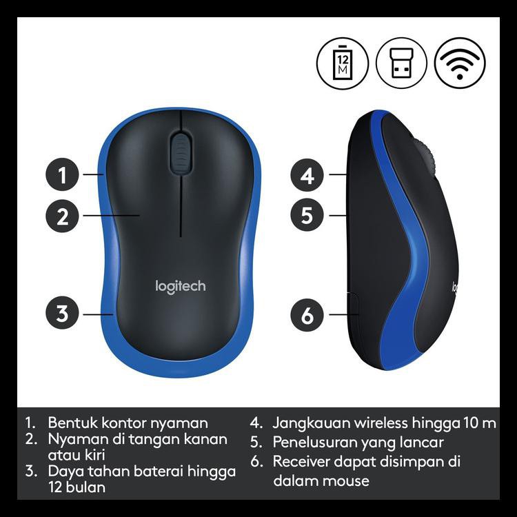 Chuột Không Dây Logitech M185 Chính Hãng 100% / M 185-665 | BigBuy360 - bigbuy360.vn