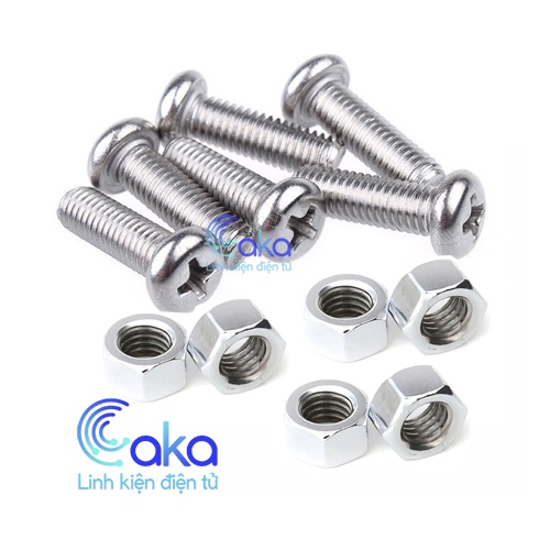 Vít M4 + Tán độ dài tùy chọn (Gói 50 cái)
